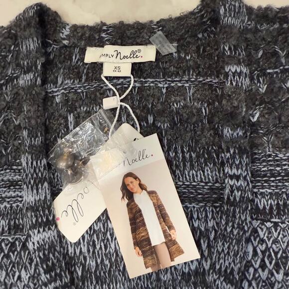 Simply Noelle NWT Long Knit Cardigan Sweater Button Closure Women's XS Gray/Blue - Picture 5 of 8
